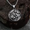 European and American Style Viking Animal Wolf Crow Personalized Fashion Pendant Necklace Stainless Steel Men's Jewelry
