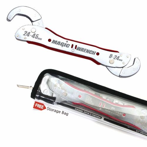 Universal Adjustable Multi-Function Magic Wrench, Double-Sided Automatic Adjustment Ratchet Socket Wrench Configuration, Monkey Pipe Spinner, Crescent