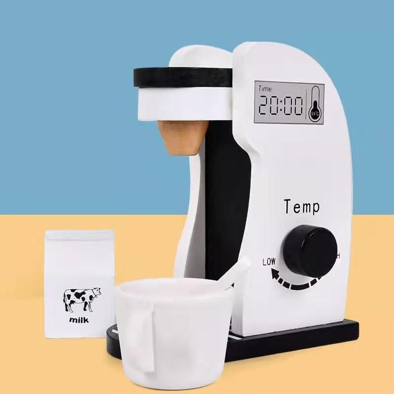 Wooden Toy Coffee & Milk Tea Maker - Parent-Child Interactive Kitchen Playset