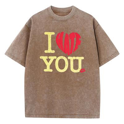 I Love You Yellow Letter Printingman Tshirt Graphic Hip Hop T Shirt High-Quality Fashion T Shirts Cute Daily Short Sleeved