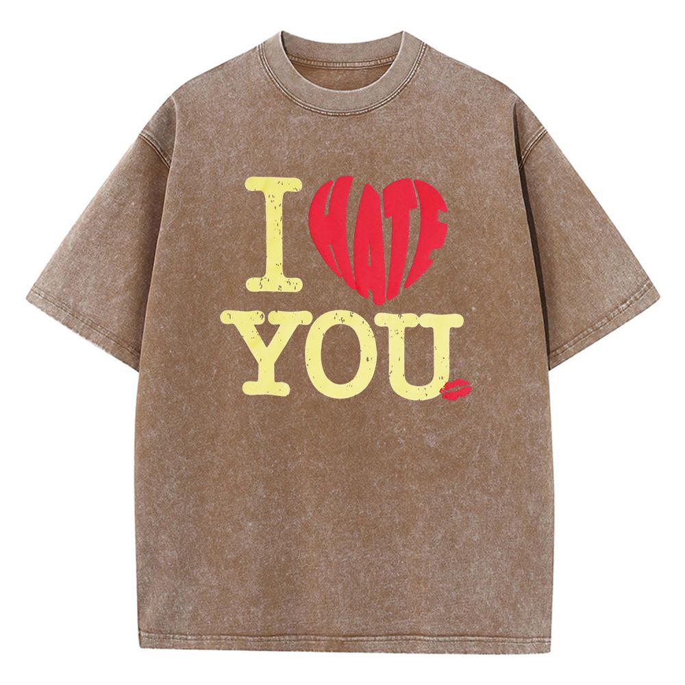 I Love You Yellow Letter Printingman Tshirt Graphic Hip Hop T Shirt High-Quality Fashion T Shirts Cute Daily Short Sleeved