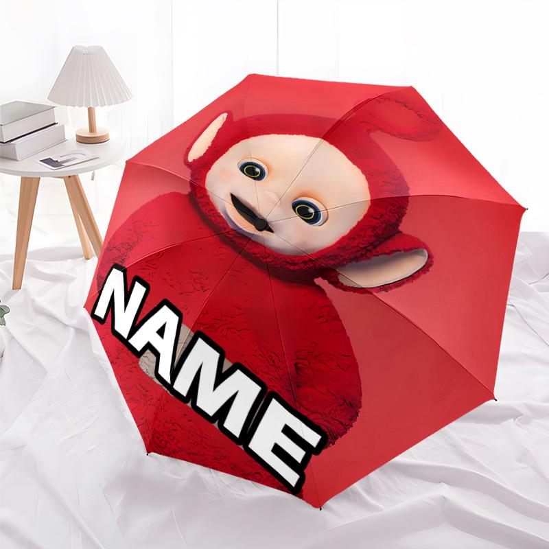 Personalized Name T-Teletubbies Print Umbrella - Automatic Open/Close, Eight-Rib Durable Frame, Automatic Folding Umbrella