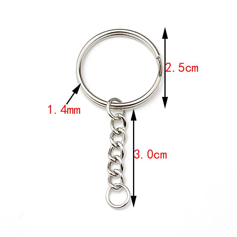 20-100Pcs 20-25mm Metal Screw Pin Key Ring Key Chain Round Wire Open Circle DIY Jewelry Toy Pendant Making Accessories