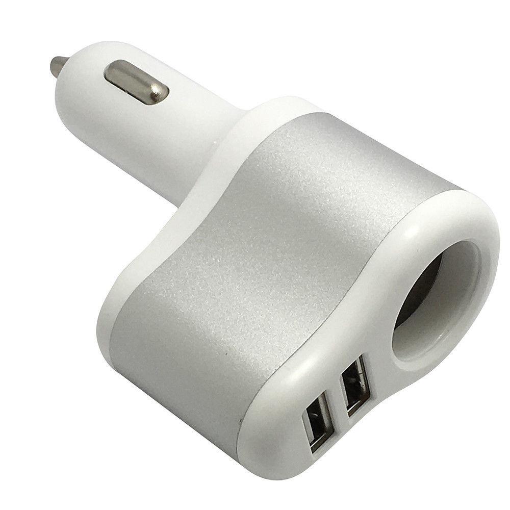 12v24v Ports 2 Usb Car Charger Lighter Socket Splitter Power Adapter For Iphone