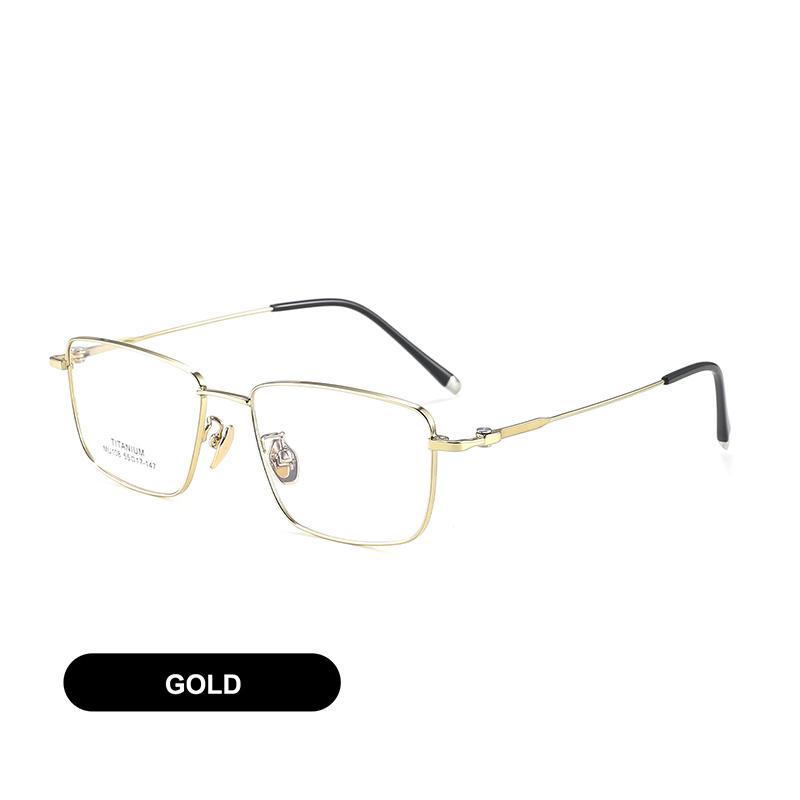 

Pure Titanium Ultra-Light Glasses Frame Business Casual Full-Rim Spectacles Men s Fashion Square Delicate Texture Eyeglasses золотой