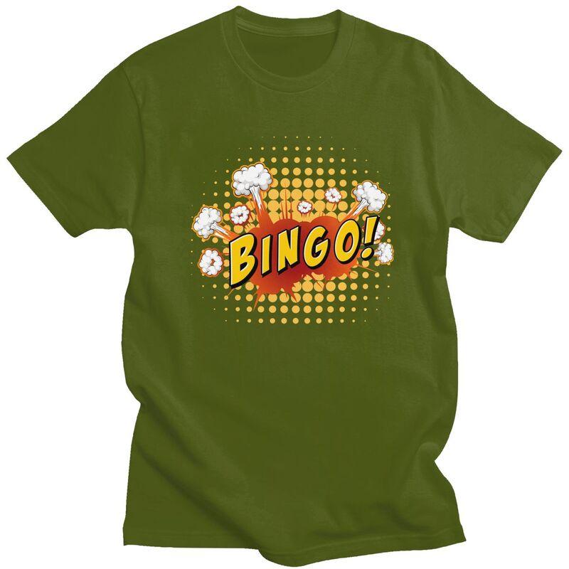 Custom Hot Game Bingo T Shirts Men Pure Cotton Tees Tshirt Tshirt Clothing