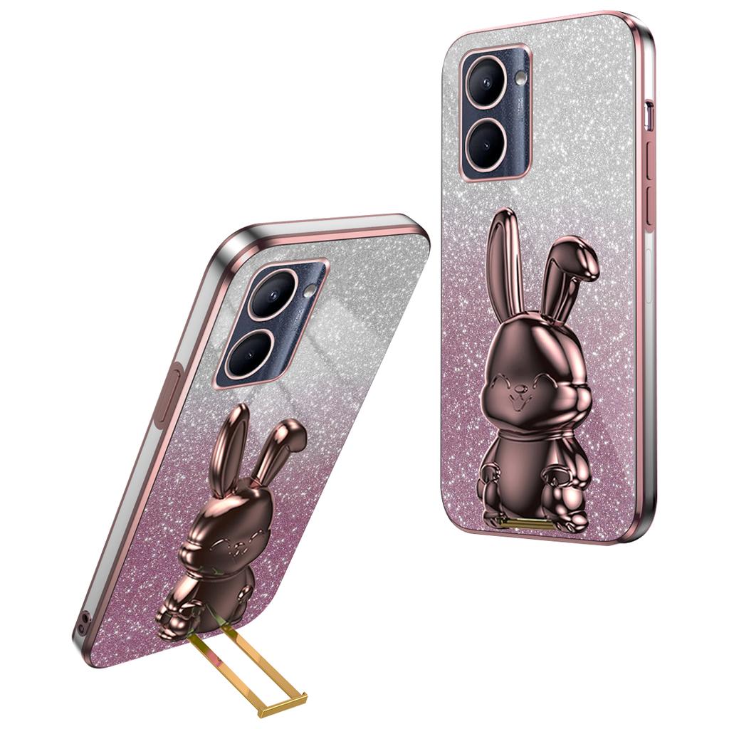 For Realme C33 4G/C33 2023 4G Rabbit Phone Case Support Kickstand PC+TPU Protective Cover
