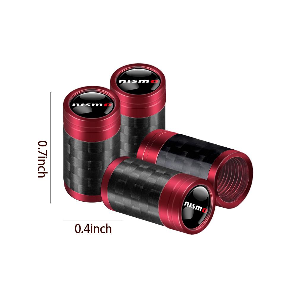 ARE4 4Pcs Car Metal Carbon Fiber Wheel Tire Valve Tyre Dust Caps Badge For Nissan GTR Nismo X-trail Qashqai Leaf Note Juke Sentra