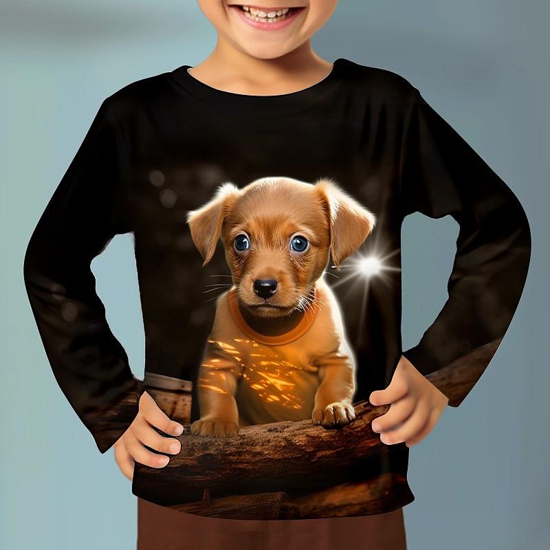 Children's Autumn Clothes For Teenagers Cute Dog Cat 3d Printed Child Boys Girl Clothing From 8 To 10 Years Kid Tee Shirt