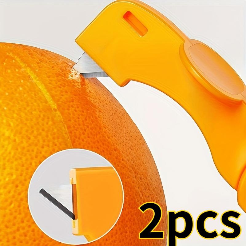 Portable Folding Orange Peeler – Multi-functional, Easy-grip Metal Fruit Slicer and Peeler, Food Contact Safe, Ideal for Kitchen Use, Orange Peeler