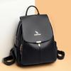 Double-shoulder Bag - Stylish and Simple Soft Leather Large Capacity Travel Backpack for Ladies, Suitable for Students.