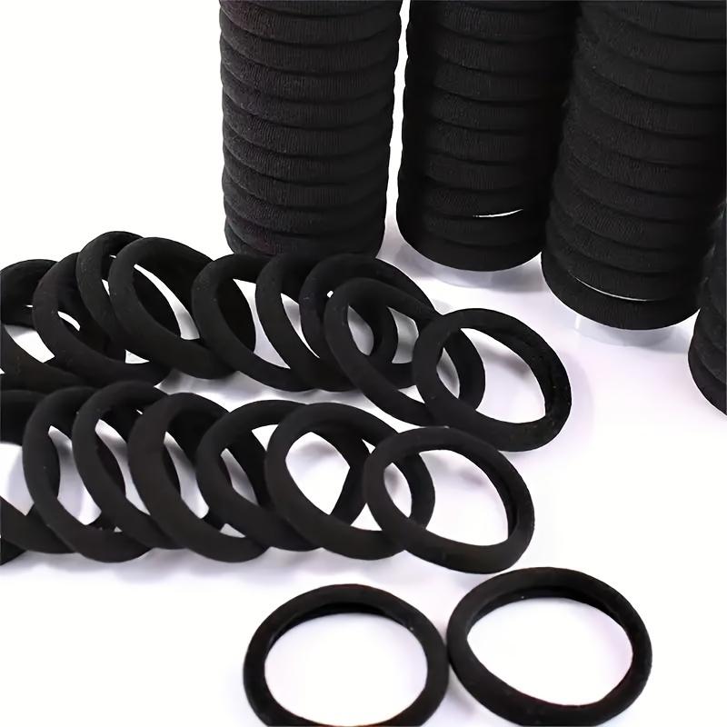100/200pcs Black Large Hair Tie Rubber Bands Do Not Hurt Hair Good Elasticity Plush Hair Ring Hair Tie Head Rope Hair Accessories