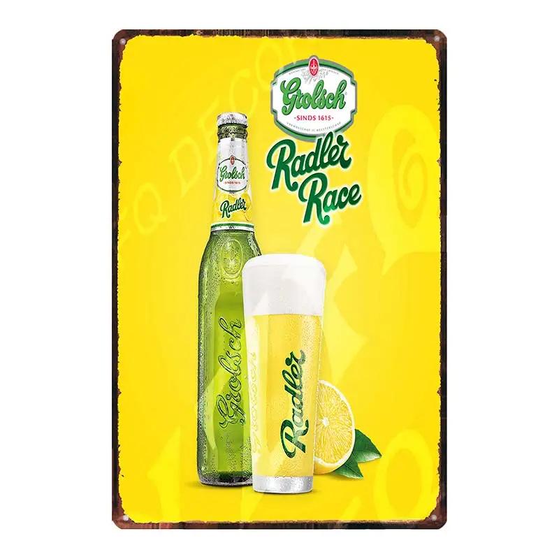 YZFQGrolsch Bière Lager Panneaux Décoratifs Hollandais Plaques Métalliques Pour Mur Bar Maison Art Décoration Restaurant 30X20CM DU-9120B