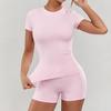 Women's High-Waist Butt-Lifting Quick-Dry Yoga Suit - 2-Piece Fitness & Pilates Set