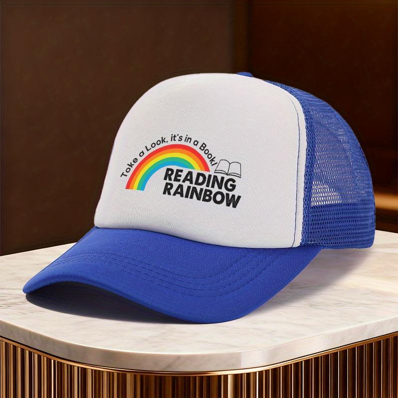 Reading Rainbow Trucker Hat Take a Look Its In a Book Graphic Mesh Baseball Cap Unisex Adult Casual