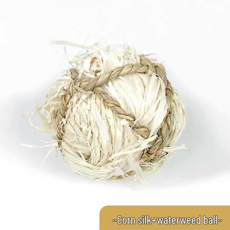 Hand-Woven Straw Chew Ball for Small Pets: Alleviates Boredom in Rabbits, Chinchillas & Guinea Pigs