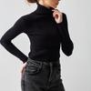 Women Autumn Winter Slim High Neck Knitted Sweater Long Sleeve Solid Color All Match Base