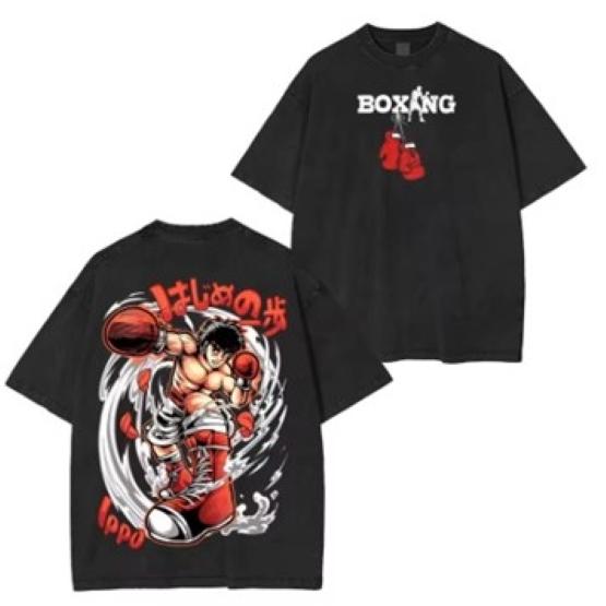T-shirt Ippo Cartoon Anime MMA Boxing Muay Thai Kickboxing Print 3D Training Short Sleeve Fitness Gym Workout Sport Unisex