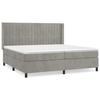 3132819 vidaXL Divan Bed and Mattress Light Grey 200x200cm Velvet