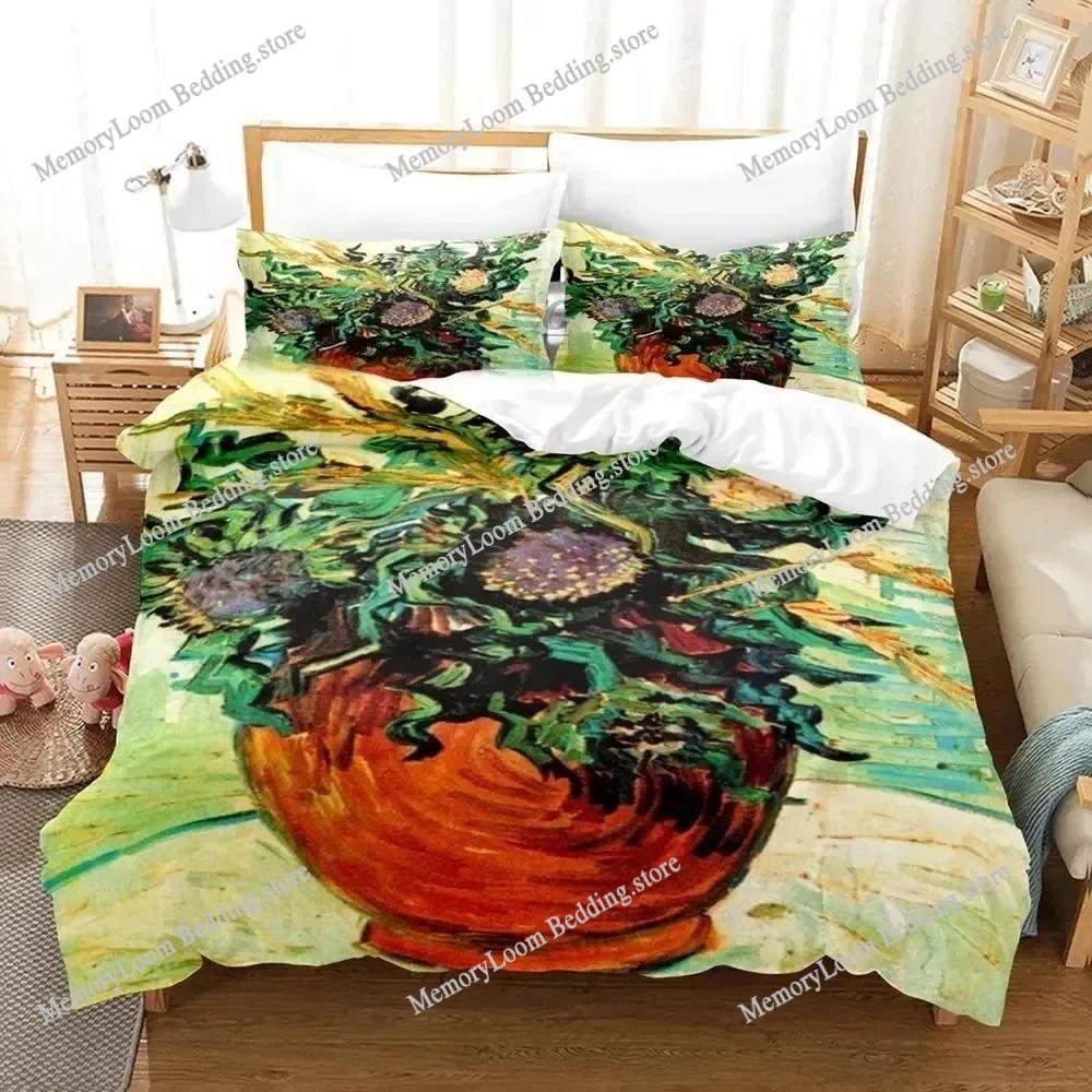 Artwork Unique Van Gogh Bedding Set Queen/King Size Duvet Cover Comforter Soft Cozy Home Textile Set Luxury Gift Bedroom Decor