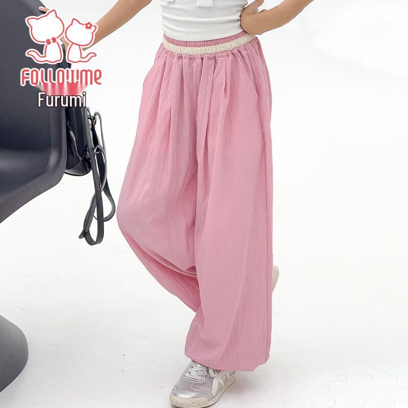 Fu Luomi Girls' Summer Lightweight Casual Pants