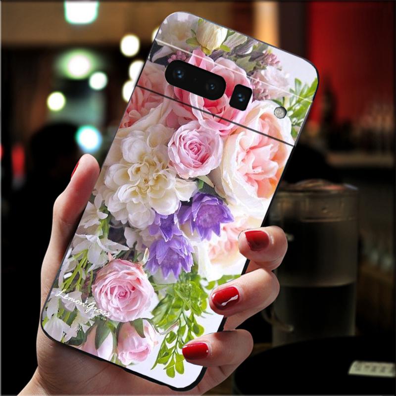 Phone Case For Google Pixel 10 9 Pro XL 9A 8 7 6 Pro Pixel 8A 7A 6A Pixel 8 7 6 5 Peony Flower