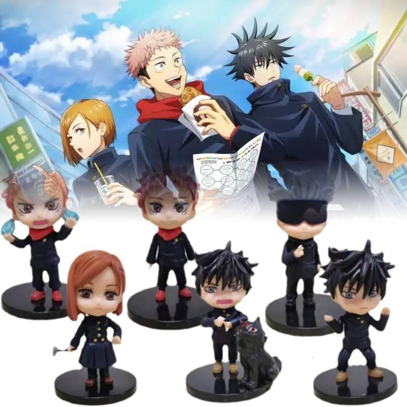 Kaisen Jujutsu 6pcs Figurine Anime Model Cake Ornament Festival Garnish Xmas