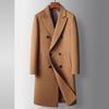 Herbst und Winter Zweireihiger handgefertigter doppelseitiger Tweed-Jugend-Business-Casual-Trenchcoat aus Wolle