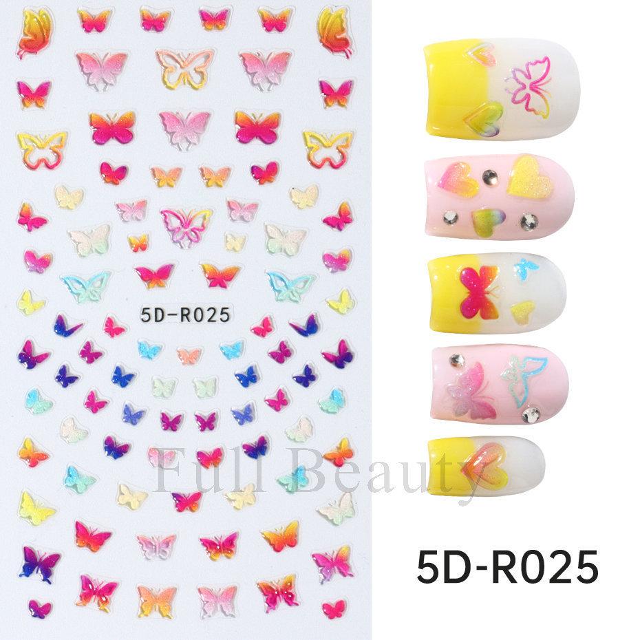 Nail Art Stickers Romantic Valentine's Day Mini Colorful Heart Embossed Three-dimensional Adhesive Nail Stickers