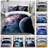 3D Fantasy Starry Sky Series Bedding Set Cosmic Planet Quilt Cover Pillow Case 2 or 3 Pieces AU240 * 270 Extra Large Size Home Decoration