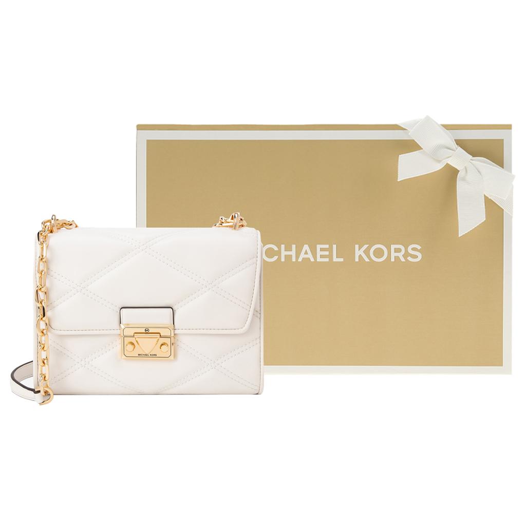 New MICHAEL KORS Artificial Leather Envelope Bag, Crossbody Bag Medium Women's White 35S2GNRL2U-085