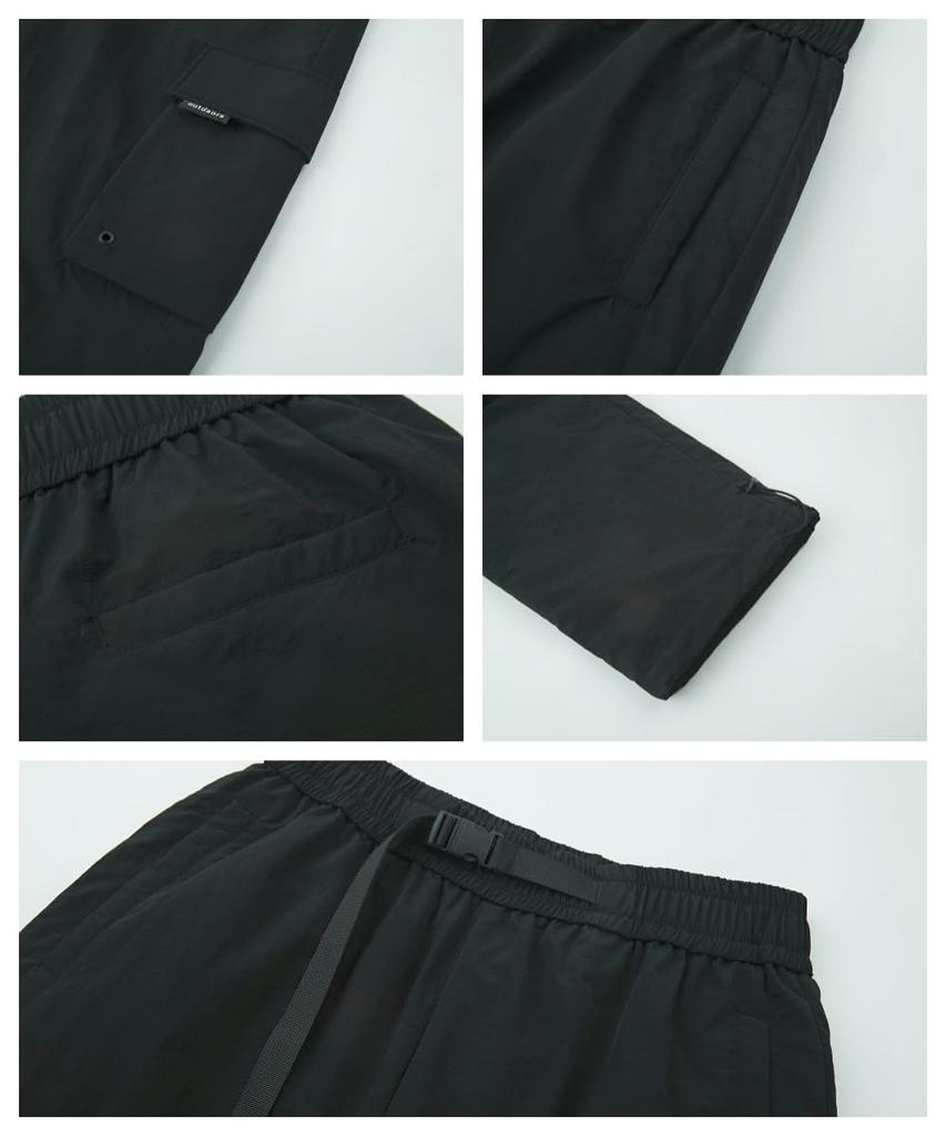 SYOKYO Men's Warm Wide-Leg Down Pants, Oversized, Thick, and Warm for Mountaineering, Sports, Outdoor Activities, and Camping (JP, Alphabet, L, Black)