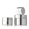 5-50g Glass Cream Jar Silver, Refillable Portable Cosmetic Container for Face Eye Cream Sample