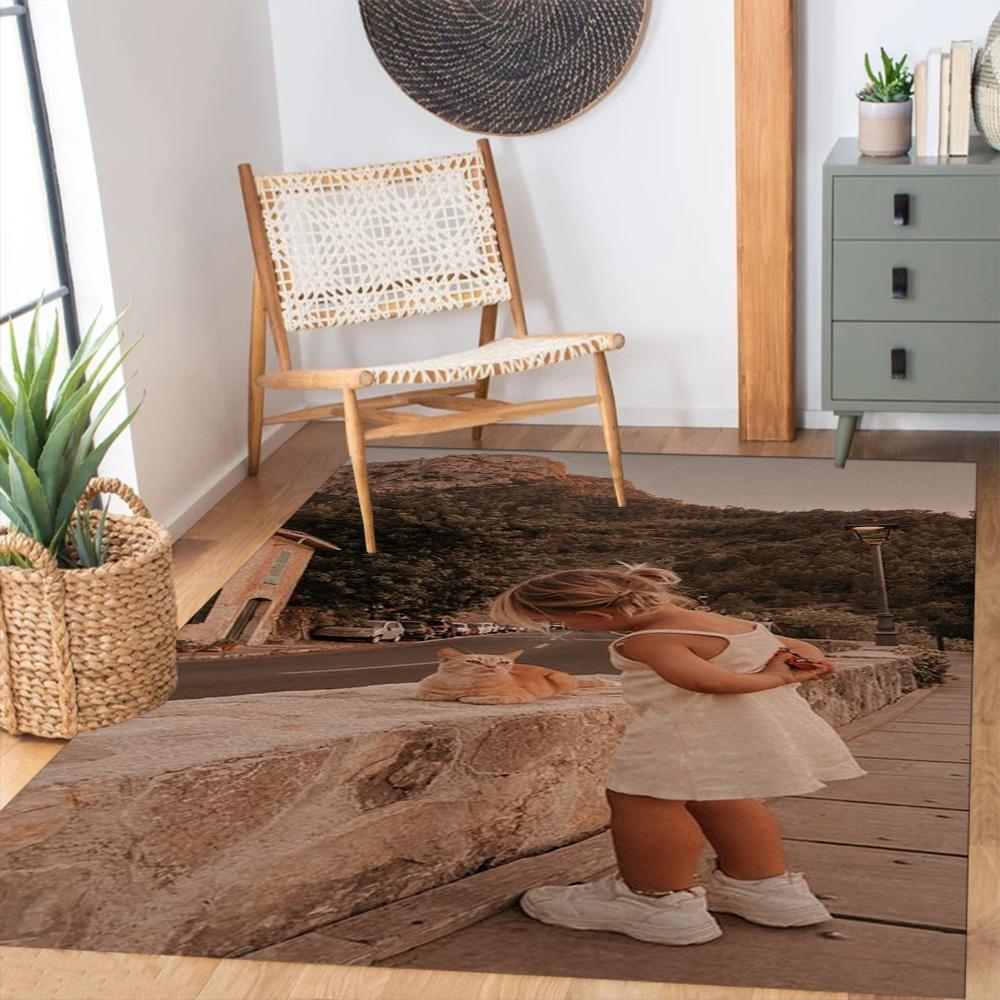 Customize Photos Customizable Photos Floor Rug Office Rug Design for Study Room Dining Room Game Room Balcony Anti-slip Rug Decorate Offices