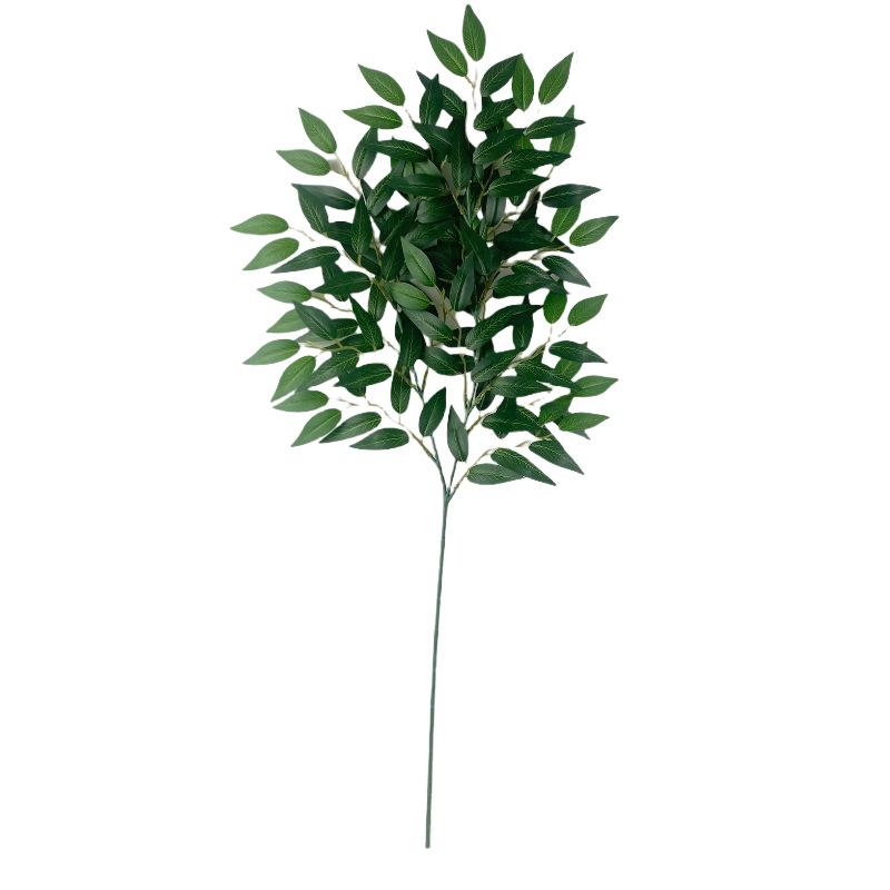 20pcs Direct Sales Simulation Green Plant Leaf Silk Screen Printing Single Branch Binary 18 Mesh Willow Leaf Home Outdoor Decoration