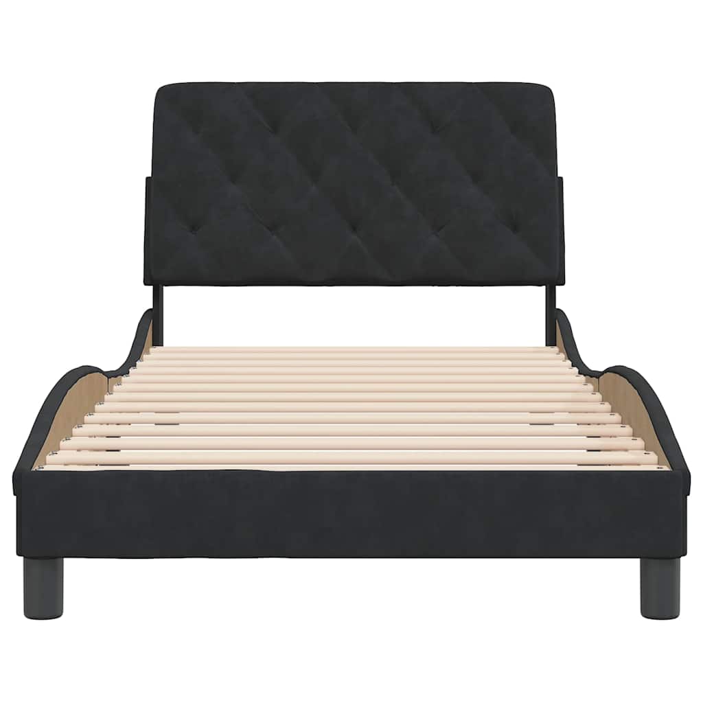 Bed Frame without Mattress Black 100 x 200 cm Velvet