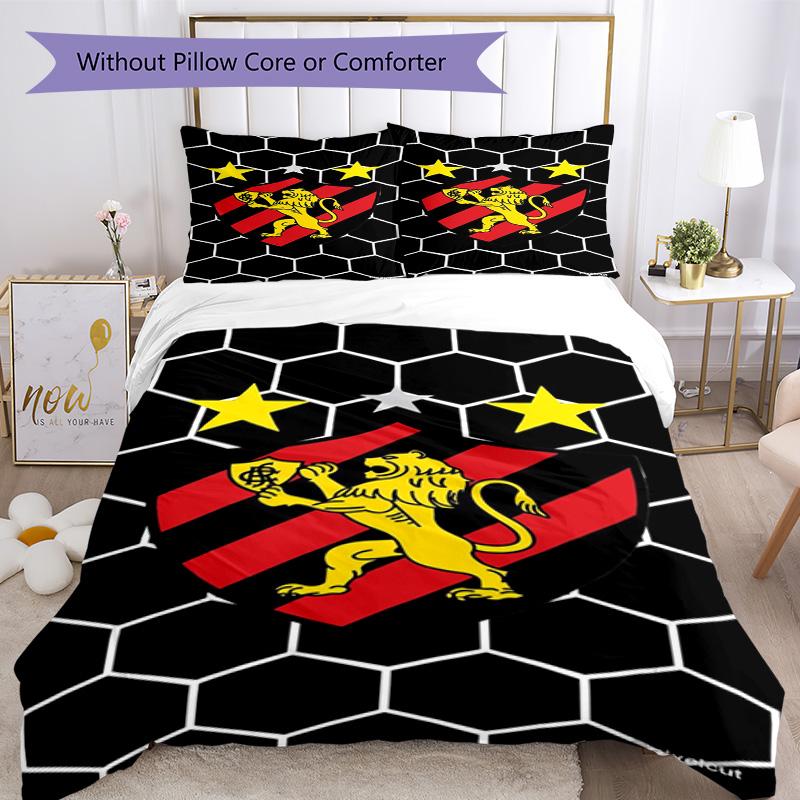 Sport Club Football Crest Printed Pattern Duvet Cover Set – includes 1 duvet cover and 2 matching pillowcases Bedroom decor Christmas gifts