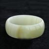 Afghanistan Jade Bangle for Women with Silk Wrap, Vertical Grain Design