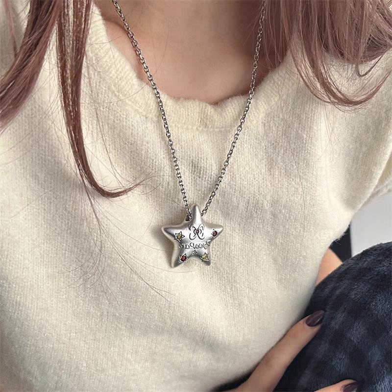 Star Pendant Necklace For Women Y2K Hip Hop Cool Girls Chains Choker Korean Jewelry