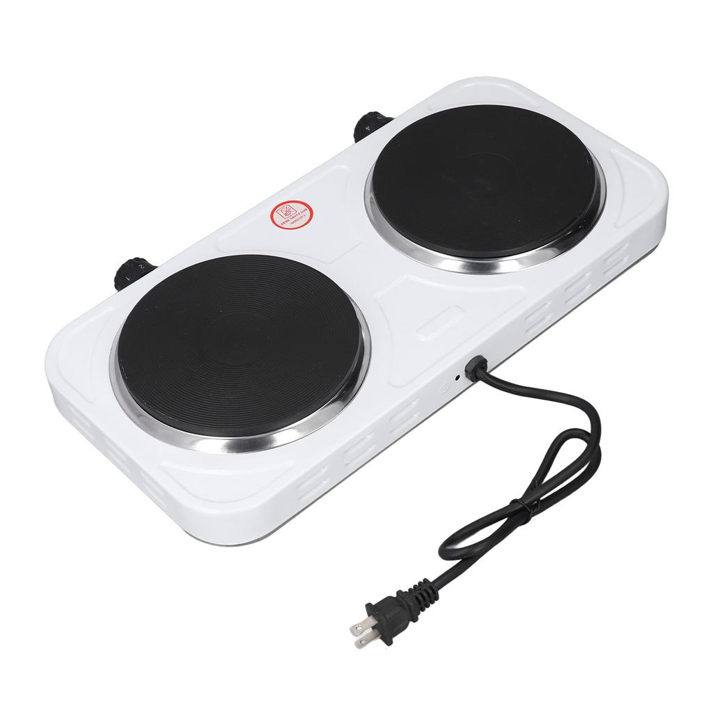 Electric Hot Plate 2000W Double Cooker Plate Countertop Electric Heater for Frying Boiling US Plug 1