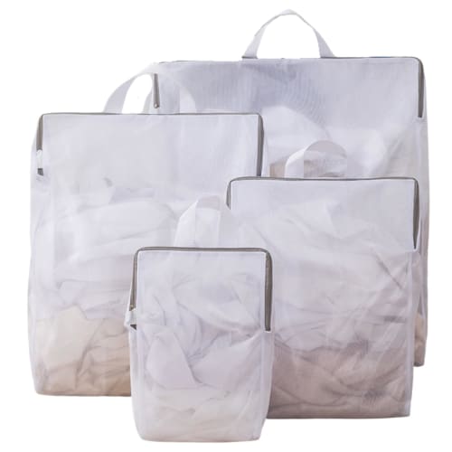 

Set of 4 Extra Large Laundry Nets, 3D Wash Bags with Fine Honeycomb Mesh, Prevents Clothes from Damaging and Retaining Shape, Includes Handles, Compat
