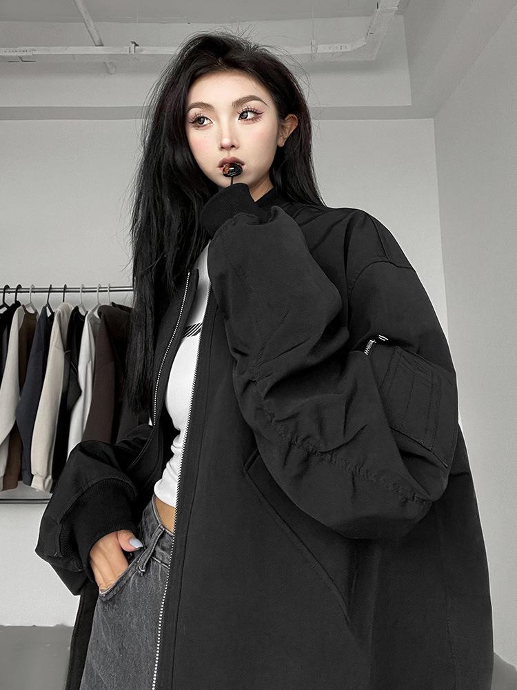 American High Street Bomber Baseball Jacket - 2024 Casual Autumn/Spring Trend