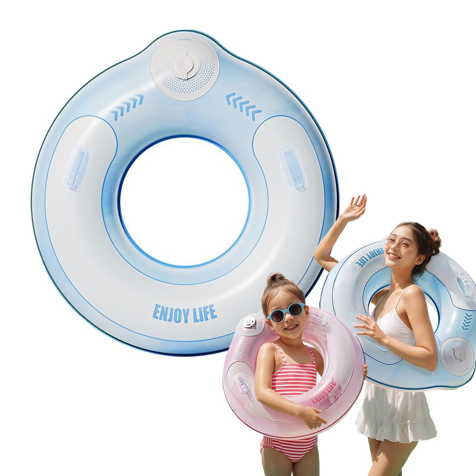 Надувной круг Sheepyo для детей и взрослых, В комплекте насос и ручка, Диаметр: 60см, 70см, 80см, 90см (Синий, 60#)