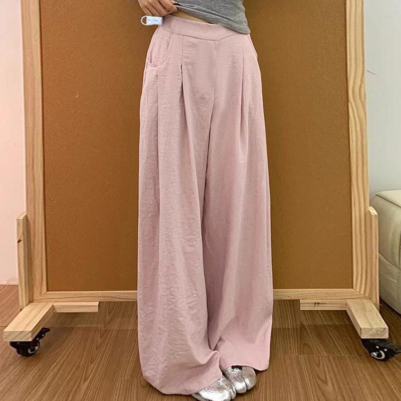 

Summer Casual Loose Wide-Leg Maternity Pants XL рожевий