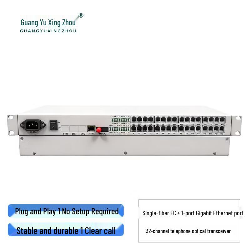 Guangyu Xingzhou 32-Ch PCM Voice & GbE Fiber Optic Transceiver