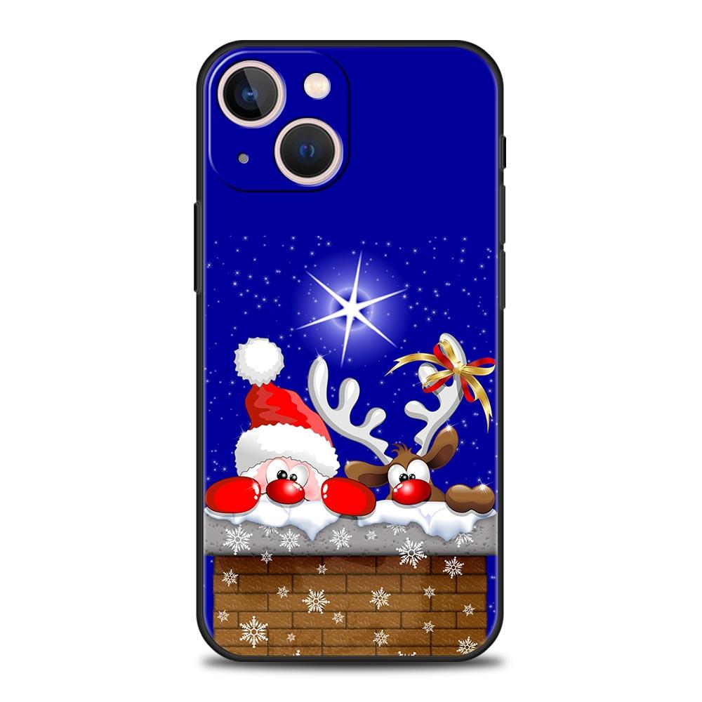 Christmas New Year Phone Phone Case For iPhone Apple 15 14 13 12 11 Pro Max Mini 7 8 Plus XR XS X SE 2020 Black Silicone Cover