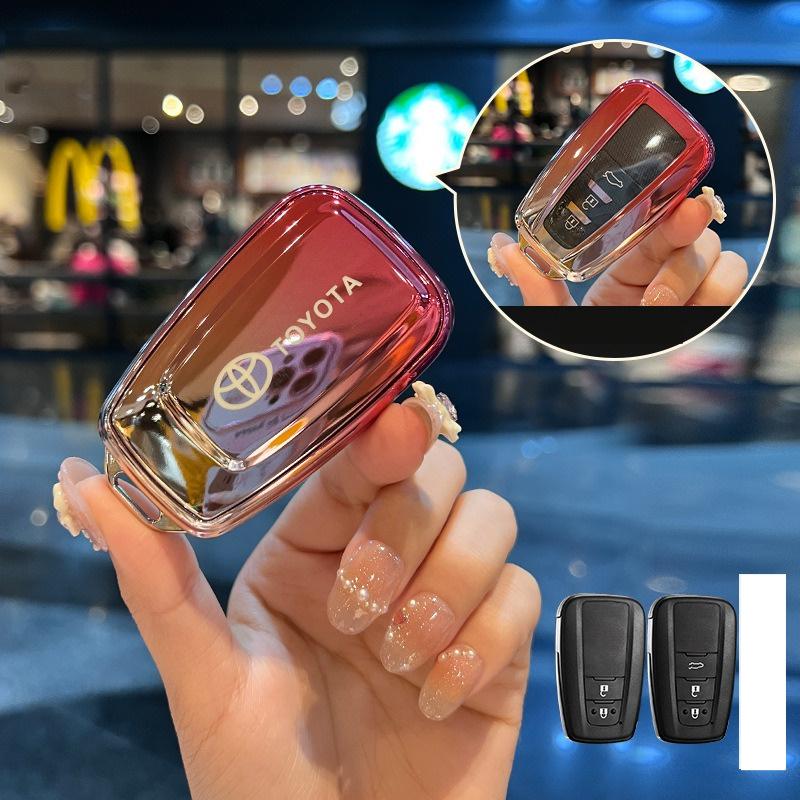 Car Key Case Protection Soft TPU Key Shell Cover Auto Accessories For Toyota Prius Camry Corolla C-HR CHR RAV4 Prado 2018 2022