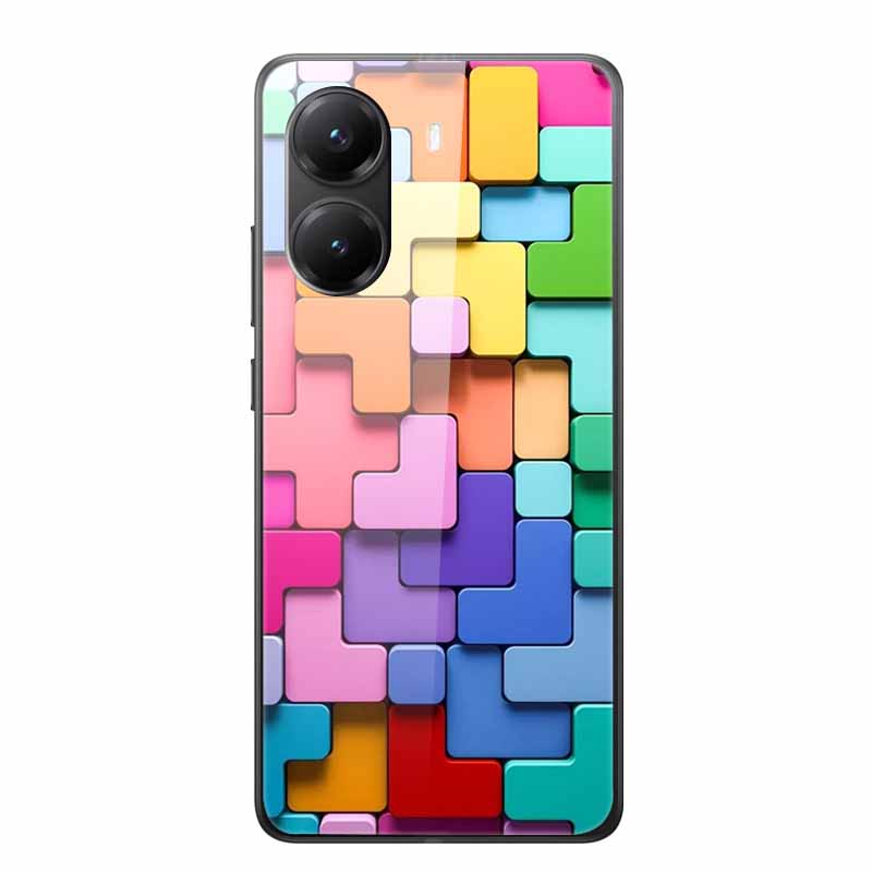 For Poco X7 Pro Glass Case Luxury Phone Back Capa Case for PocoX7pro X 7 Pro Hard Tempered Shield Animals Cartoon Lovely Cover