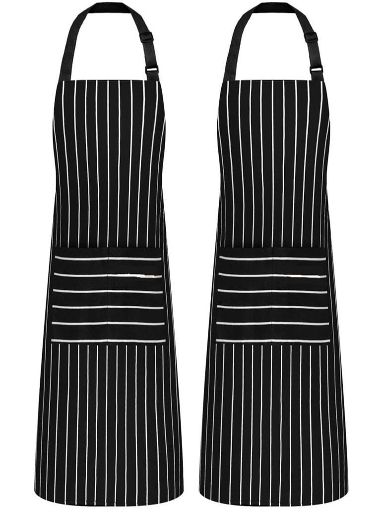 1Pc Home Apron Men's Coffee Shop Waterproof and Oil-Proof Work Apron Kitchen Stripesd Cooking Apron