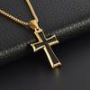 Mens Stainless Steel Cross Pendant Necklace Hip Hop Vintage Box Chain Jewelry Gift